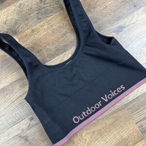 Outdoor‎ Voices Black Sports Bra Small Logo
